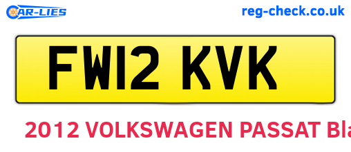 FW12KVK are the vehicle registration plates.