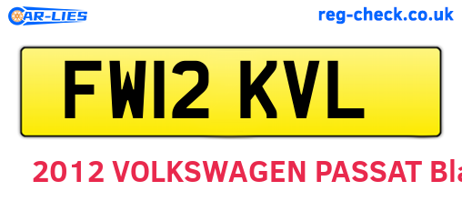 FW12KVL are the vehicle registration plates.