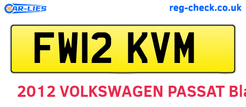 FW12KVM are the vehicle registration plates.