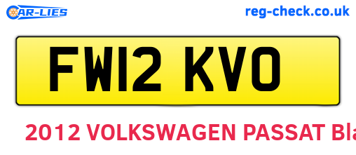 FW12KVO are the vehicle registration plates.