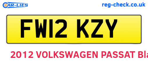 FW12KZY are the vehicle registration plates.