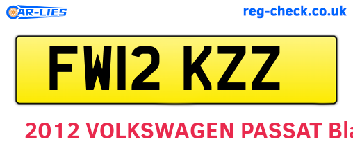 FW12KZZ are the vehicle registration plates.