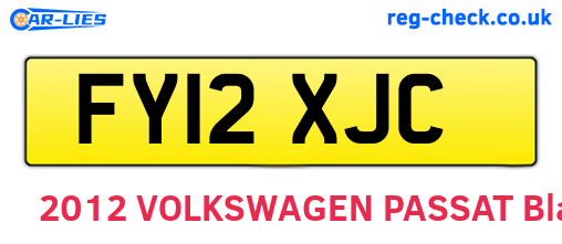 FY12XJC are the vehicle registration plates.