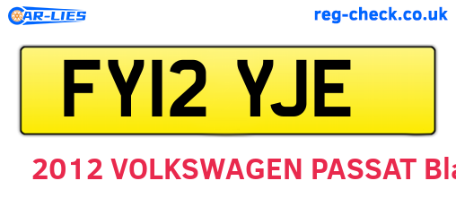 FY12YJE are the vehicle registration plates.