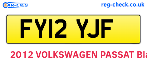 FY12YJF are the vehicle registration plates.