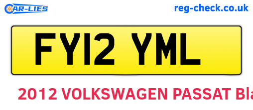 FY12YML are the vehicle registration plates.