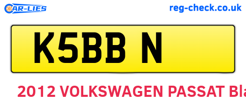 K5BBN are the vehicle registration plates.