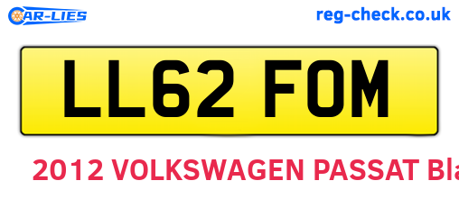 LL62FOM are the vehicle registration plates.