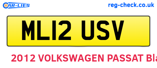 ML12USV are the vehicle registration plates.
