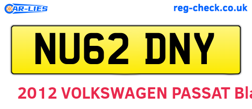 NU62DNY are the vehicle registration plates.