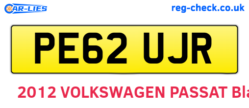 PE62UJR are the vehicle registration plates.
