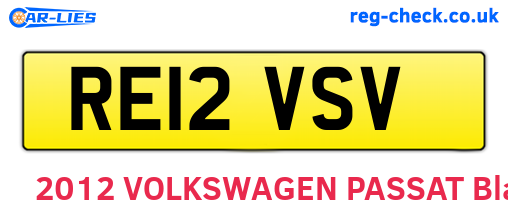 RE12VSV are the vehicle registration plates.
