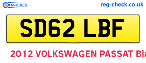 SD62LBF are the vehicle registration plates.