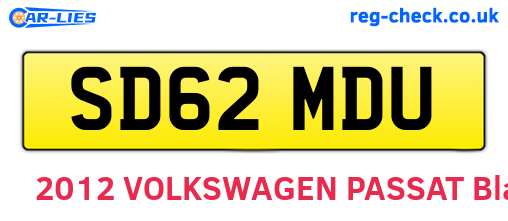 SD62MDU are the vehicle registration plates.