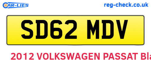 SD62MDV are the vehicle registration plates.