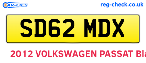 SD62MDX are the vehicle registration plates.