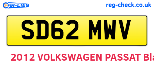 SD62MWV are the vehicle registration plates.