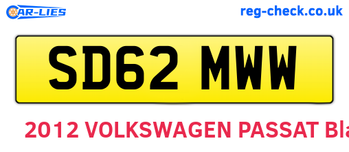 SD62MWW are the vehicle registration plates.
