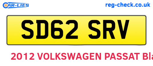 SD62SRV are the vehicle registration plates.