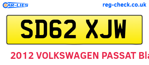 SD62XJW are the vehicle registration plates.