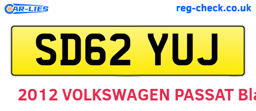 SD62YUJ are the vehicle registration plates.