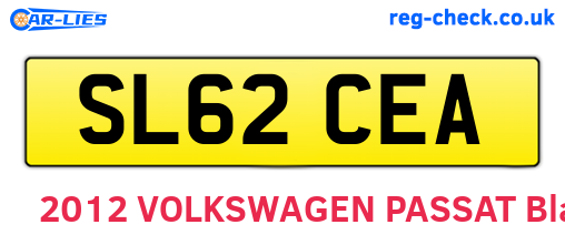 SL62CEA are the vehicle registration plates.
