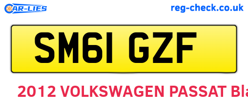 SM61GZF are the vehicle registration plates.