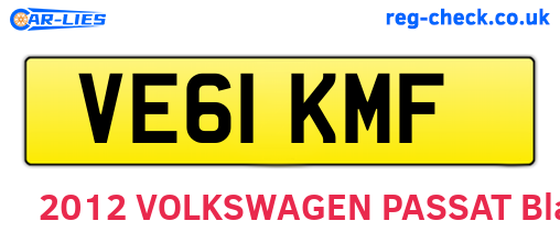 VE61KMF are the vehicle registration plates.