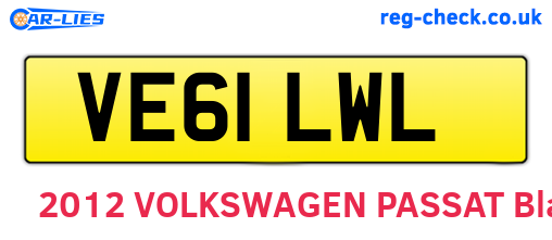 VE61LWL are the vehicle registration plates.