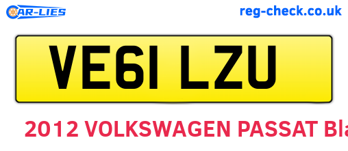 VE61LZU are the vehicle registration plates.