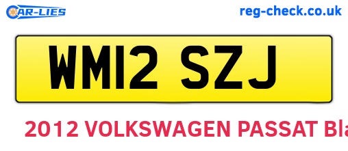 WM12SZJ are the vehicle registration plates.