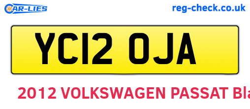 YC12OJA are the vehicle registration plates.