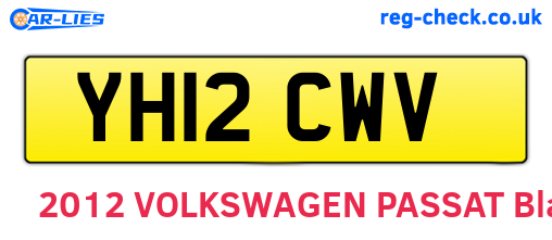 YH12CWV are the vehicle registration plates.