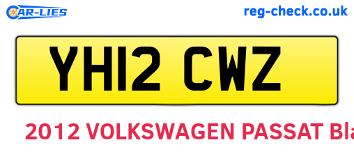 YH12CWZ are the vehicle registration plates.