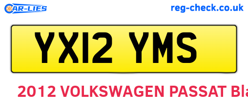YX12YMS are the vehicle registration plates.