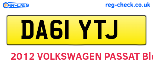 DA61YTJ are the vehicle registration plates.
