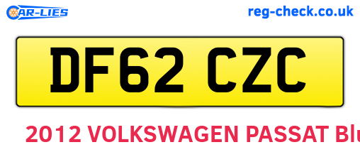 DF62CZC are the vehicle registration plates.