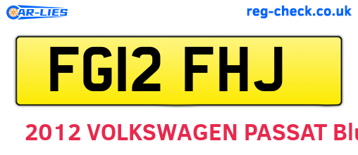 FG12FHJ are the vehicle registration plates.