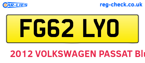 FG62LYO are the vehicle registration plates.