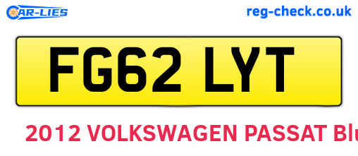 FG62LYT are the vehicle registration plates.