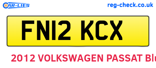 FN12KCX are the vehicle registration plates.