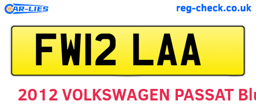 FW12LAA are the vehicle registration plates.
