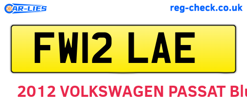 FW12LAE are the vehicle registration plates.