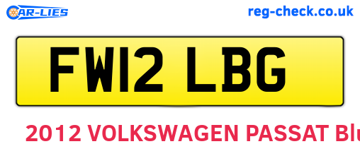 FW12LBG are the vehicle registration plates.