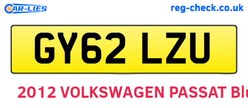 GY62LZU are the vehicle registration plates.