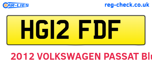 HG12FDF are the vehicle registration plates.