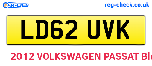 LD62UVK are the vehicle registration plates.