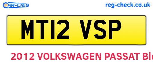 MT12VSP are the vehicle registration plates.
