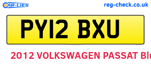 PY12BXU are the vehicle registration plates.