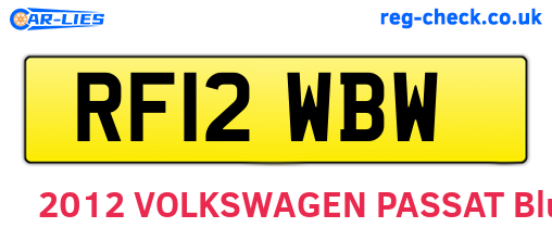 RF12WBW are the vehicle registration plates.